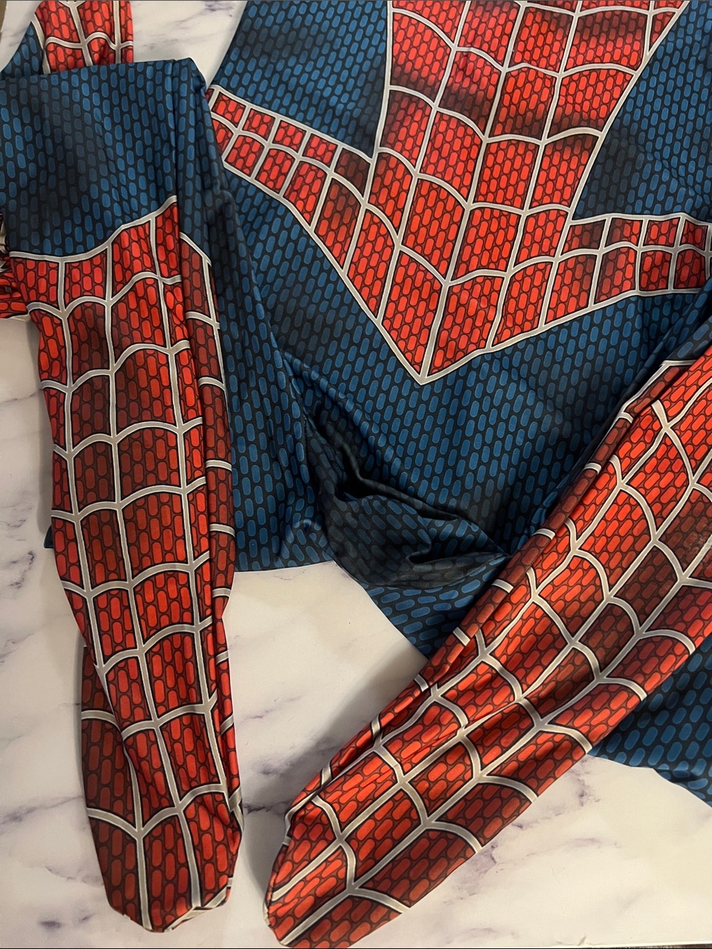 I Mens Spider-Inspired Red & Blue Face Mask Costume Set Spider-Man large - Picture 11 of 15